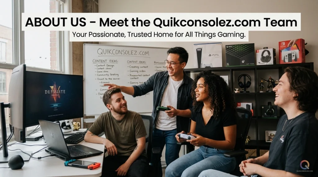 Learn about us Quikconsolez.com — the quikconsole com hub for gamers. Discover our story, our mission, and the passionate team behind your favourite gaming blog.