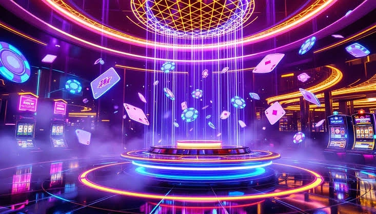 A visually engaging graphic representing the hiezcoinx2.x9 game interface, with glowing digital elements and subtle betting icons, set against a dark, futuristi